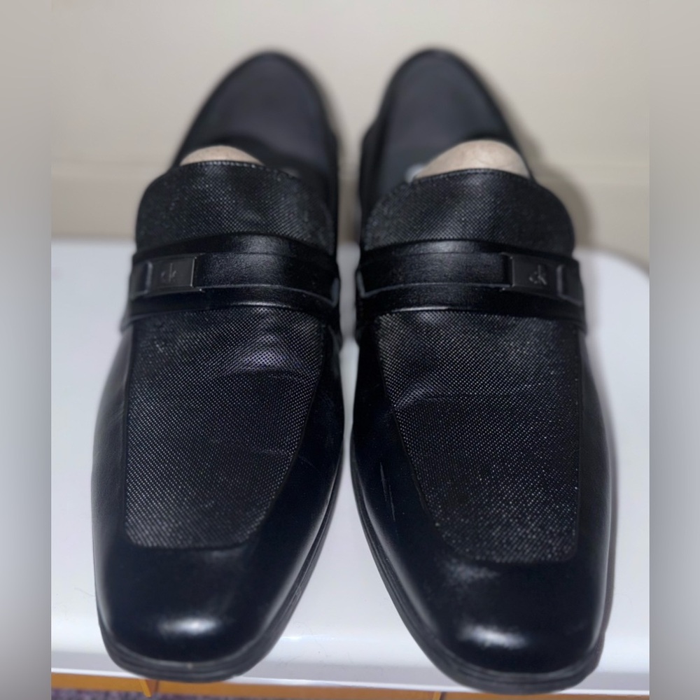 Calvin Klein Black Textured Loafers
